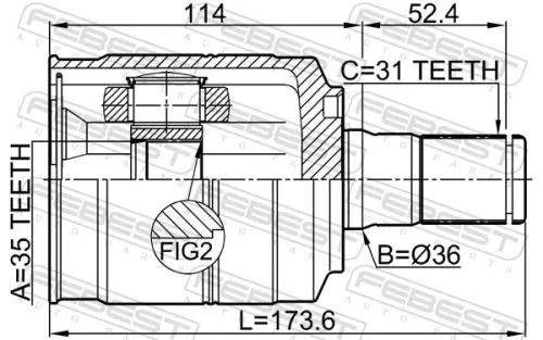 FEBEST Joint Kit, drive shaft (1211-DMLH)