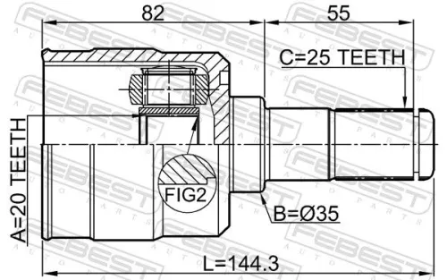 FEBEST Joint Kit, drive shaft (1211-IX35R)