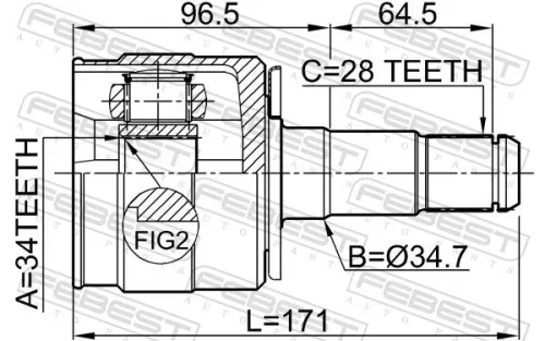 FEBEST Joint Kit, drive shaft (1211-TERLH)