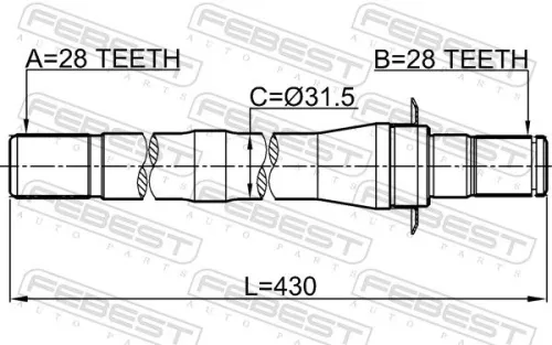 FEBEST Drive Shaft (1212-CM10AT4WD)