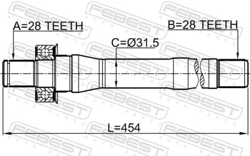 FEBEST Drive Shaft (1212-CMMT4WD)