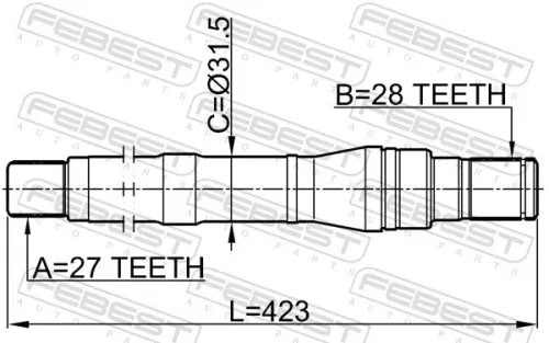 FEBEST Drive Shaft (1212-SFBM)