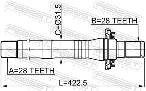 FEBEST Drive Shaft (1212-SFCL)