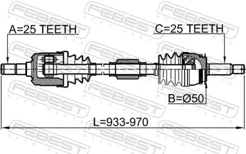 FEBEST Drive Shaft (1214-CAMTRH)