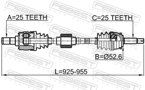 FEBEST Drive Shaft (1214-SOLRH)