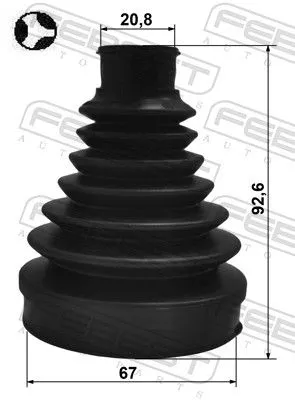 FEBEST Bellow, drive shaft (1215P-TUCD7T)