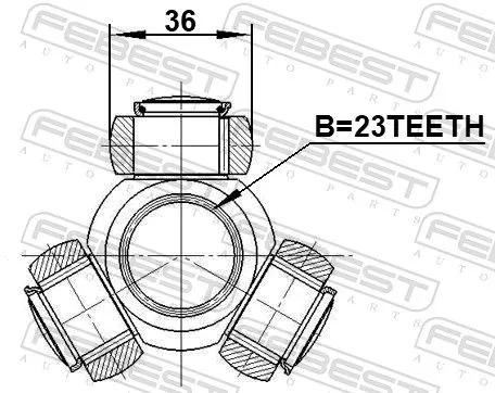 FEBEST Spider Assembly, drive shaft (1216-CRE16)