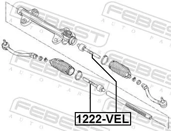 FEBEST Inner Tie Rod (1222-VEL)
