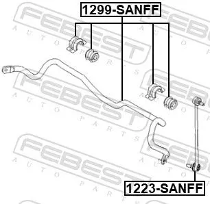 FEBEST Link/Coupling Rod, stabiliser bar (1223-SANFF)