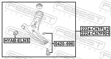 FEBEST Control/Trailing Arm, wheel suspension (1224-CN7FRH)