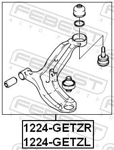 FEBEST Control/Trailing Arm, wheel suspension (1224-GETZR)