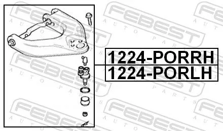 FEBEST Control/Trailing Arm, wheel suspension (1224-PORRH)