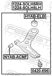 FEBEST Control/Trailing Arm, wheel suspension (1224-SOLH5LH)