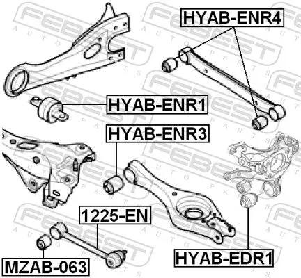 FEBEST Control/Trailing Arm, wheel suspension (1225-EN)