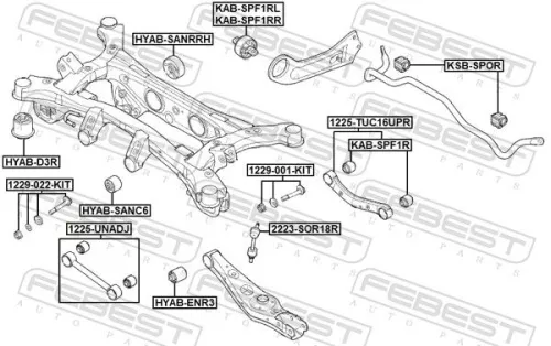 FEBEST Control/Trailing Arm, wheel suspension (1225-UNADJ)