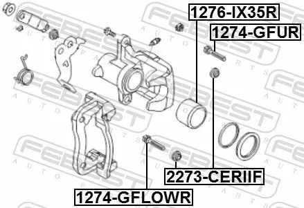 FEBEST Guide Bolt, brake caliper (1274-GFUR)