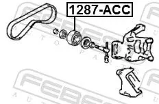 FEBEST Tensioner Pulley, V-ribbed belt (1287-ACC)