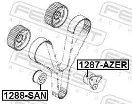 FEBEST Tensioner Pulley, timing belt (1287-AZER)