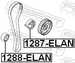 FEBEST Tensioner Pulley, V-ribbed belt (1287-ELAN)
