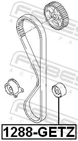 FEBEST Deflection Pulley/Guide Pulley, timing belt (1288-GETZ)