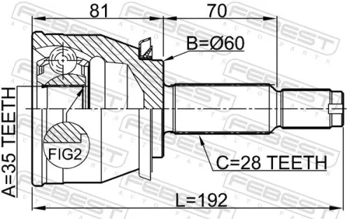 FEBEST Joint Kit, drive shaft (1410-REXI)