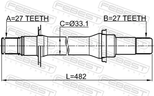 FEBEST Drive Shaft (1412-ACT2WDRH)