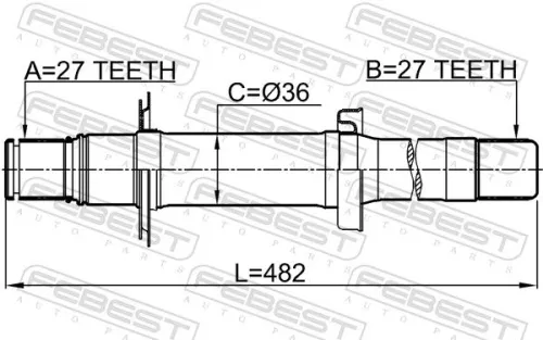 FEBEST Drive Shaft (1412-ACTWD1RH)