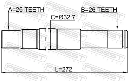 FEBEST Drive Shaft (1412-REXRH)