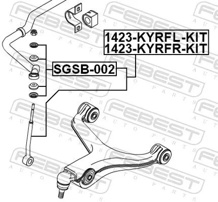 FEBEST Link/Coupling Rod, stabiliser bar (1423-KYRFL-KIT)