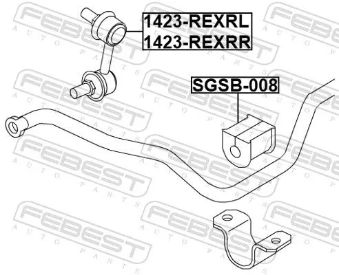 FEBEST Link/Coupling Rod, stabiliser bar (1423-REXRL)