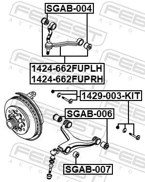 FEBEST Control/Trailing Arm, wheel suspension (1424-662FUPLH)
