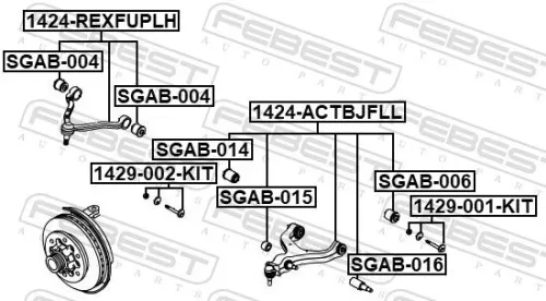 FEBEST Control/Trailing Arm, wheel suspension (1424-ACTBJFLL)