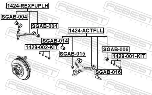 FEBEST Control/Trailing Arm, wheel suspension (1424-ACTFLL)