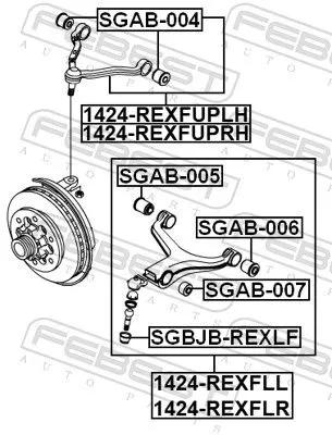 FEBEST Control/Trailing Arm, wheel suspension (1424-REXFLR)