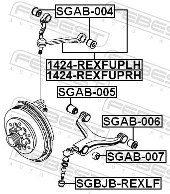 FEBEST Control/Trailing Arm, wheel suspension (1424-REXFUPRH)
