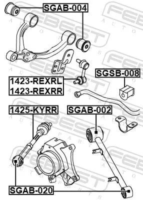 FEBEST Control/Trailing Arm, wheel suspension (1425-KYRR)