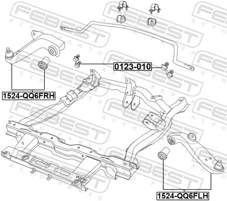 FEBEST Control/Trailing Arm, wheel suspension (1524-QQ6FRH)