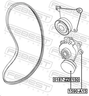 FEBEST Belt Tensioner, V-ribbed belt (1590-A15)