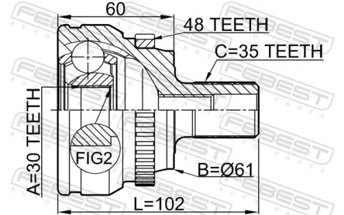 FEBEST Joint Kit, drive shaft (1610-210A48)