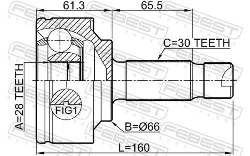 FEBEST Joint Kit, drive shaft (1610-639)