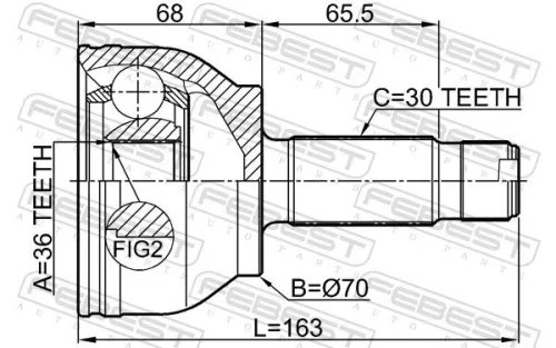 FEBEST Joint Kit, drive shaft (1610-W639R)