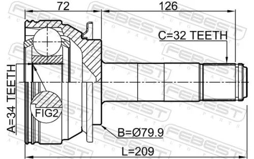 FEBEST Joint Kit, drive shaft (1611-164R)