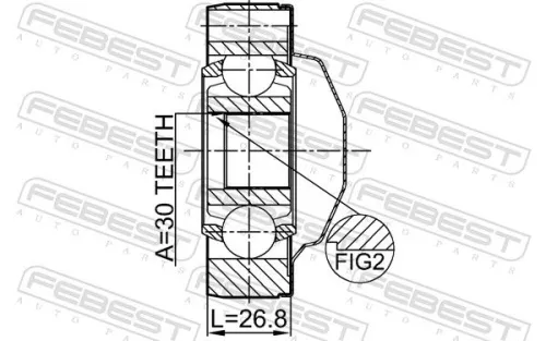 FEBEST Joint, propshaft (1611-164SHA)