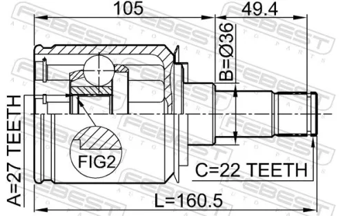 FEBEST Joint Kit, drive shaft (1611-169)
