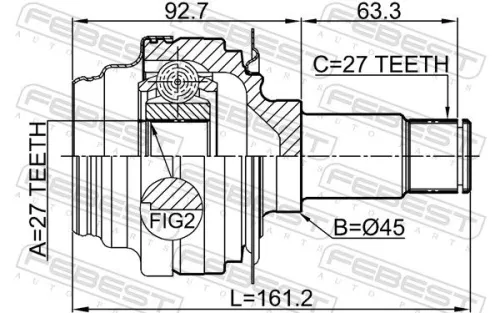 FEBEST Joint Kit, drive shaft (1611-212R)