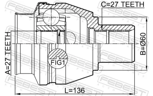 FEBEST Joint Kit, drive shaft (1611-246RH)