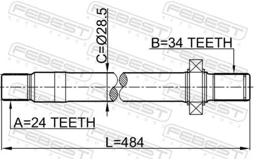FEBEST Drive Shaft (1612-210LH)
