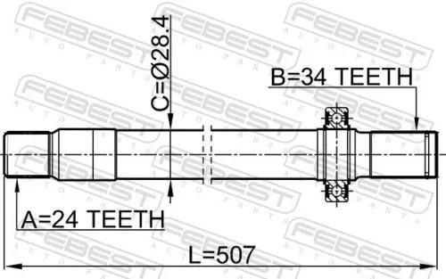 FEBEST Drive Shaft (1612-211LH)