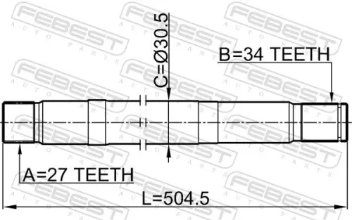 FEBEST Drive Shaft (1612-221)