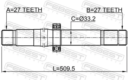FEBEST Drive Shaft (1612-222)